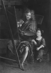 Self Portrait with His Son Charles
